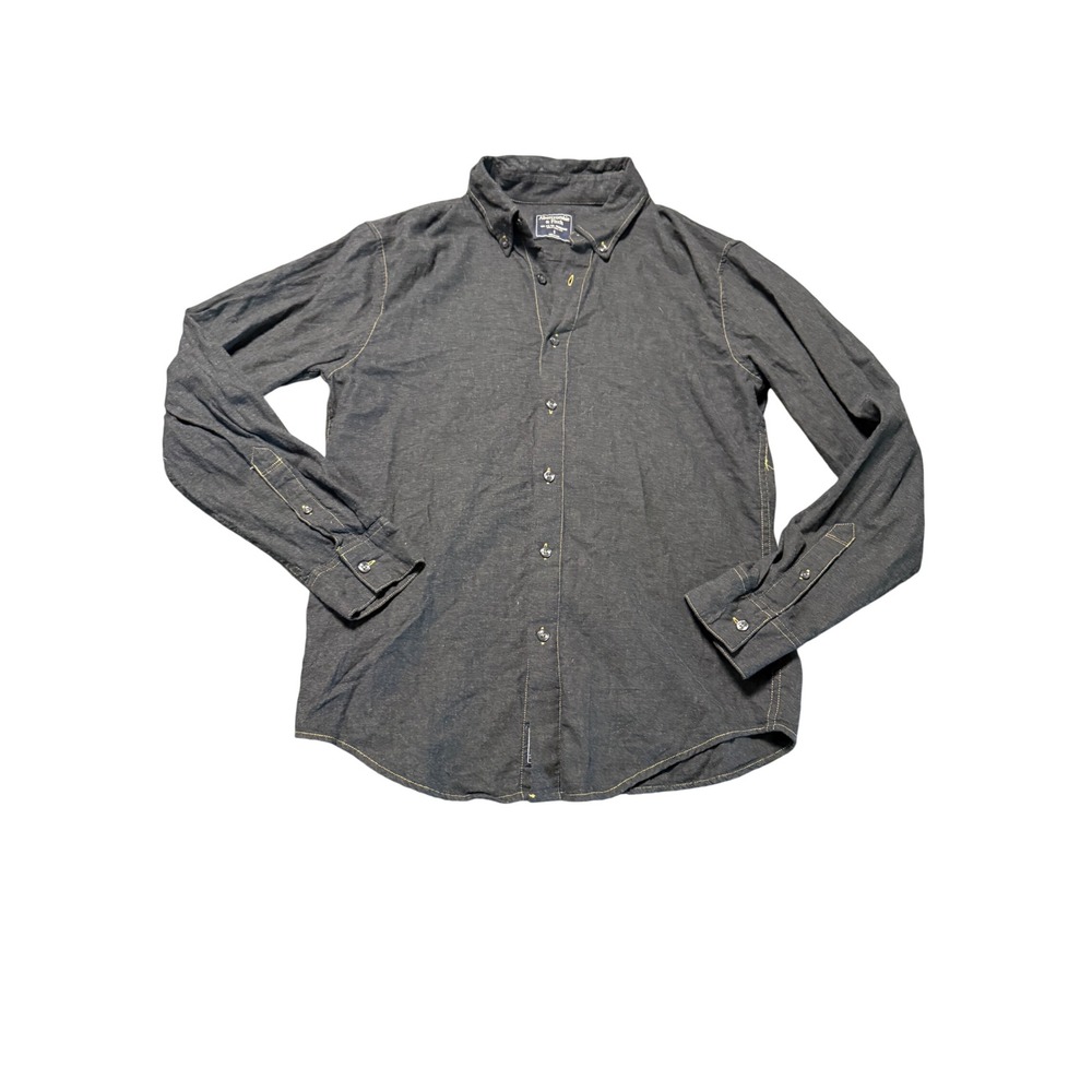 Abercrombie & Fitch Small 100% Cotton Soft Charcoal Gray Button Up Dress Shirt
